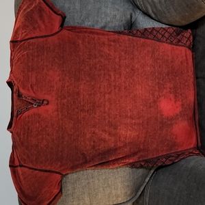 Men's Red Buckle Black Shirt L